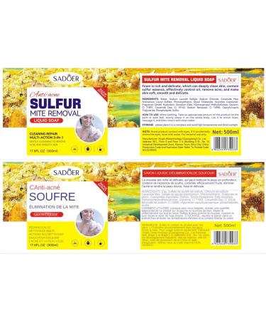 Deep Clean & Refreshing Shower Gel - Gentle Body Care for Men & Women | Sulfur Soap Liquid 16.9 Fl.Oz (500ml) for Soothing Treatment & Mite Control - Buy Online on GoSupps.com