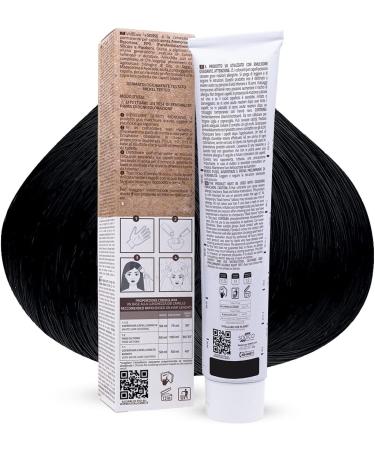  Vitalcare Vitalcare | +Sense - Professional Permanent Hair Color Ammonia-Free Resorcin PPD Silicones Parabens - With Argan Oil Macadamia and Avocado 1/00 Black 100 ml - Buy Online on GoSupps.com