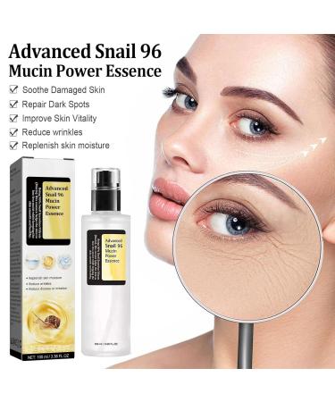 Snail Mucin 96% Power Repairing Essence 3.38 fl.oz - Hydrating Serum with Snail Secretion Filtrate for Dark Spots and Fine Lines - 100ml Face Moisturizer Set - Buy Online on GoSupps.com
