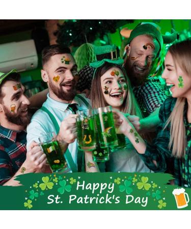 St Patricks Day Tattoos & Stickers Set - 16 Sheets, 140 Pcs - Shamrock Temporary Tattoos - Irish Decorations & Party Favors - Buy Online on GoSupps.com