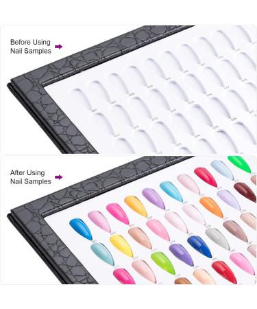 BNG Nail Colour Display Book - 180 Colors Art Card Chart with 240 False Nails Tips | Salon Gel Polish Sample Showing Tools | Black Leather Book - Buy Online on GoSupps.com