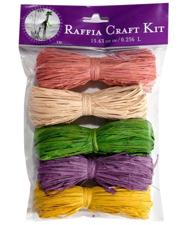 SuperMoss (40507) Raffia Craft Kit - Spring April (Dusty Rose Natural Basil Lavender Yellow) 16 cu in. (5 Pack) Dusty Rose Natural Basil Lavender Yellow 16 cu In. (5 Pack)