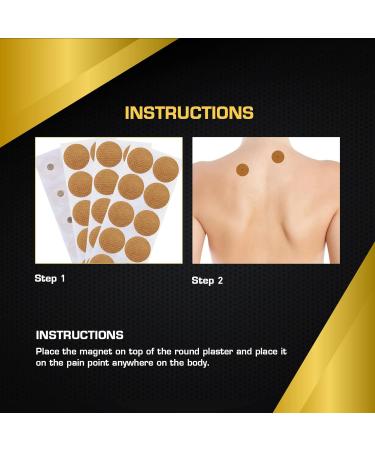 50 Magnetic Acupressure Patches - 600 Gauss Pain Relief Stickers for Back Shoulders Neck & Body - Buy Online on GoSupps.com