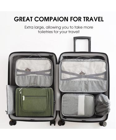 WANDF Large Hanging Toiletry Wash Bag Travel Makeup Organizer - Dark Green - Buy Online on GoSupps.com