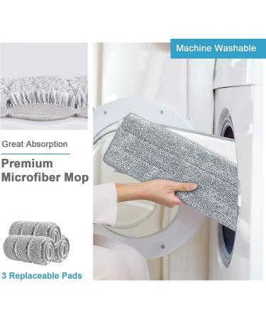 BOSHENG Hands-Free Flat Floor Mop and Bucket Set | 3 Microfiber Pads | All Floor Types | Home Cleaning System - Buy Online on GoSupps.com