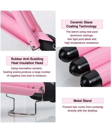 Coidak 3 Barrel Curling Iron Adjustable 25mm Waver for Long/Short Hair - Pink - Buy Online on GoSupps.com