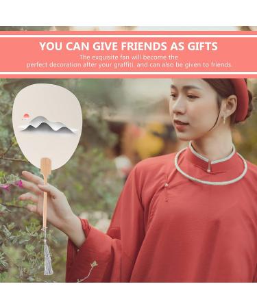 EXCEART 5 Pcs Chinese Art Paper Fans - DIY Blank Hand Fans for Painting and Graffiti (White) - Buy Online on GoSupps.com