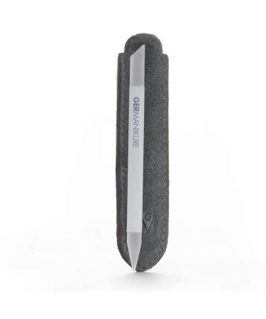 GERMANIKURE Gray Glass Cuticle Stick in Suede Case - Nail Care Tool for Cuticle Pushing, Callous & Dry Skin Removal - Ethically Made in Czech Republic - Buy Online on GoSupps.com