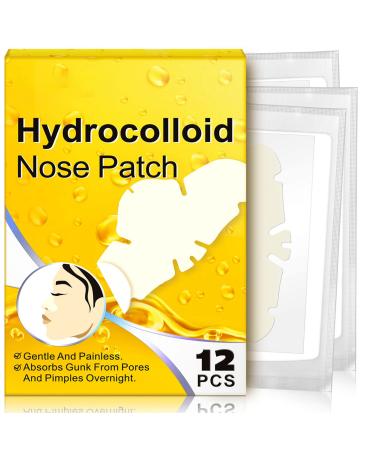 12PCS Hydrocolloid Nose Patch for Nose Pores Pimples Zits Oil Blackhead Removal Strips Pore Cleansing Nose Stickers Pore Strips