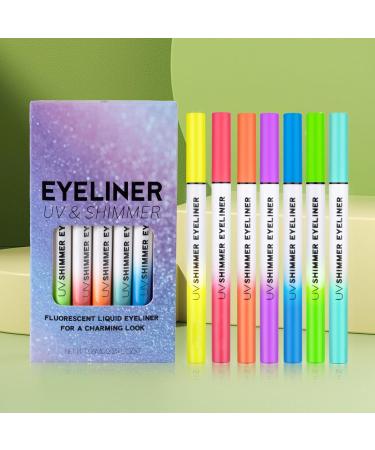  Fierudeng Colored Liquid Eyeliners - Sparkling Shine Waterproof Eyeliner - Long-Lasting Fluorescent Makeup Comfortable Application for Women and Girls Everyday and Party Wear - Buy Online on GoSupps.com