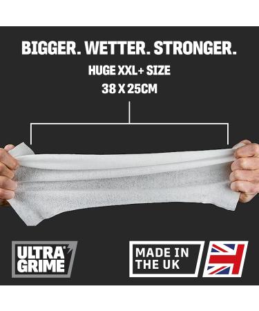UltraGrime Family XXL Biodegradable Wipes 80 Thick Wipes - Pomelo Scented Large Wet Wipes - Cleaning Wipes Heavy Duty Multi Purpose Wipes Floor Wipes - Hand Wipes Big Wipes Heavy Duty Leather Wipes - Buy Online on GoSupps.com