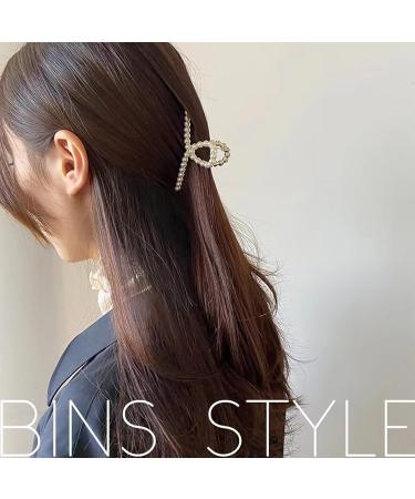 Large Gold Hair Claw Clips for Thick Hair - White Pearl Hair Accessories for Women - Buy Online on GoSupps.com