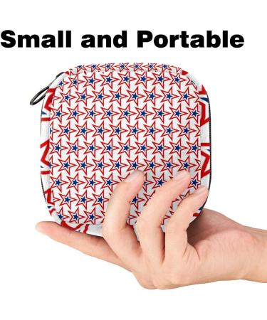 Buy Women's Napkin Storage Pocket - Blue Red Star Pattern | Portable Menstrual Cup & Bandages | Ideal for First Period - Shop Now! - Buy Online on GoSupps.com