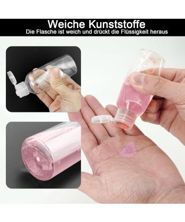 Kornerain 12stk 60ml Travel Bottle Set - Transparent Leak Proof Bottles for Shampoo Conditioner & Lotion - Perfect for Hand Luggage - Buy Online on GoSupps.com