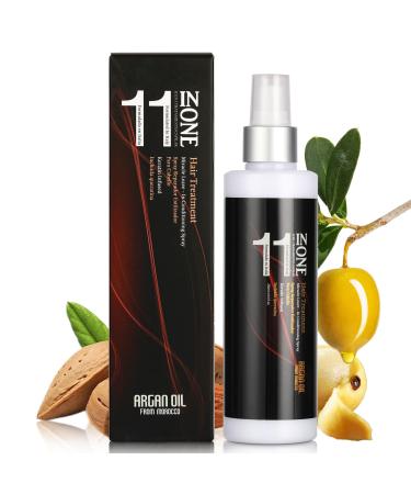 11 in 1 Moroccan Argan Oil Leave in Conditioner Spray Hair Treatment with Keratin Ultra Rich Care Nourish Spray Color Safe with Long Lasting Shine Tangle and Frizz Free Finish - Locks Moisture