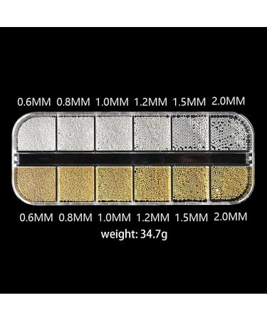 Mini Nail Art Caviar Beads 3D Micro Caviar Beads Gold Silver Beads Metal Pearls Glitter Nail Art Decor DIY Crafts DIY Accessories - Buy Online on GoSupps.com