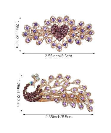 Buy 4-Piece Peacock Flower Hair Clips Set - Crystal Rhinestone Snap Hair Accessories for Women & Girls | Perfect for Weddings - Buy Online on GoSupps.com