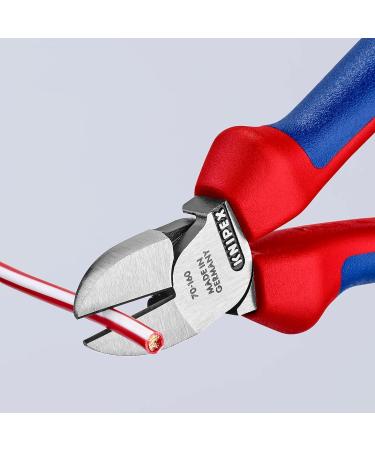 Knipex Diagonal Cutter black atramentized with multi-component grips 160 mm (self-service card/blister) 70 02 160 SB Multi-component Grips Blue/Red 160 mm atramentized on self-service card - Buy Online on GoSupps.com