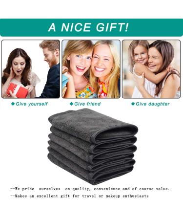 Kinhwa Microfiber Makeup Remover Cloths - Washable & Reusable 6 Pack (15x30cm) - Dark Gray - Perfect for Face Cleansing - Buy Online on GoSupps.com