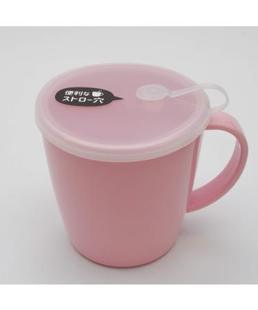 OTSUMAMI TOKYO Mug cup and Lid with a straw hole  for Kids  Nursing  Travel  BPA Free Non-Toxic  Microwave oven  dishwasher safe  Unbreakable -Made in Japan (Pale Pink) Sakura