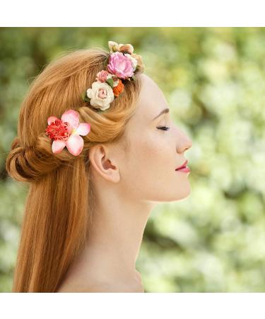 Canlierr 20 Pcs Women Girls Bohemian Orchid Flower Hair Clips - Multicolor Big Double Orchid Flower Alligator Clips - Modern Stylish Hair Accessories (Pack of 20) - Buy Online on GoSupps.com