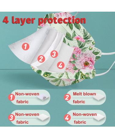 JINGYUA 10-Pack Floral Adult Face Masks - 4-Ply Comfort & Protection for Men & Women - Buy Online on GoSupps.com