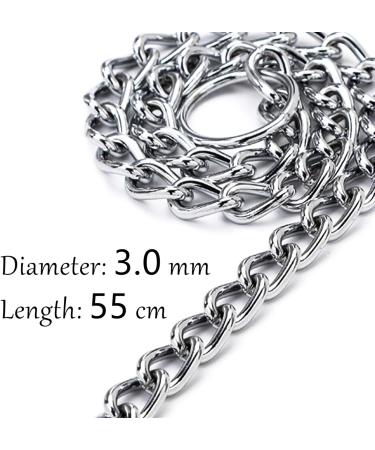 2 Pcs Dog Chain Metal Dog Training Collar Adjustable Durable Silver Dog Chains for Pet Small Medium Puppy M - Buy Online on GoSupps.com