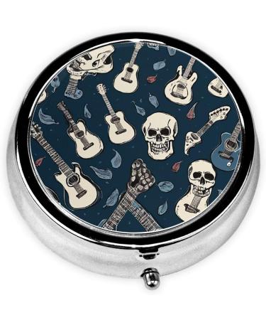 Buy Mexican Skull Printed Mini Round Pill Box - 3 Compartment Travel Pill Organizer for Home & Office - Buy Online on GoSupps.com