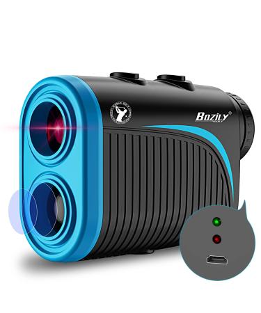 Bozily Golf Rangefinder with Slope, 6X Rechargeable Laser Range Finder with Charging Cord, 1200 Yards Flag-Lock, Slope ON/Off, Continuous Scan Support - Tournament Legal Golf Rangefinder