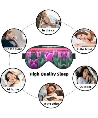 Buy Purple Tulips Double-Sided Sleep Eye Mask - Soft Adjustable Blindfold to Block Out Light - Buy Online on GoSupps.com