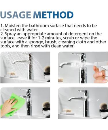 Bolac Bathroom Cleaner Bolac Bathroom Foam Cleaner Multi Function Rinse Free Cleaning Spray for Urinals Sinks Floors Glass Mirrors Bathtubs (1pcs) - Buy Online on GoSupps.com