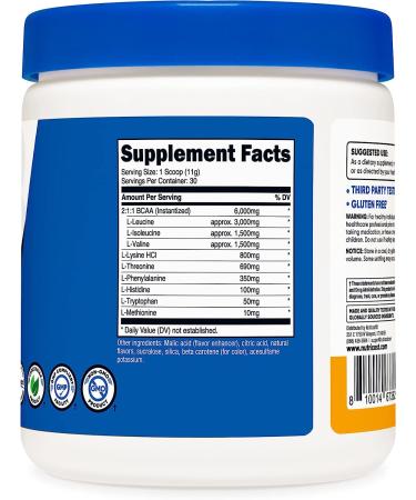 Nutricost EAA Powder 30 Servings - Passion Fruit Orange and Guava - Essential Amino Acids - Non-GMO, Gluten Free & Vegetarian Friendly - Buy Online on GoSupps.com