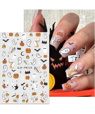 Halloween Nail Stickers 12 Sheets Self-Adhesive Nail Decal Ghosts Nail Art Decoration Design Supplies - Buy Online on GoSupps.com