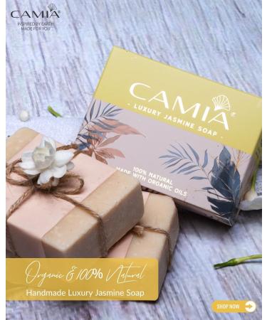 CA MIA 100% Organic Handmade Jasmine Soap | Vegan Cruelty-Free Natural | SLS-Free Sulphate-Free | 125g - Buy Online on GoSupps.com