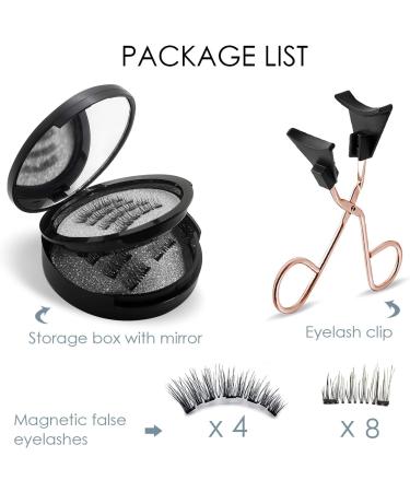 Magnetic Eyelashes False Eyelashes Kit No Glue 3D Magnetic Eyelashes with Applicator Natural Looking Fake Lashes Reusable & Quick & Easy - Black 2 Types Black(Magnetic Eyelashes) - Buy Online on GoSupps.com