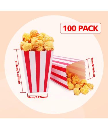 LAANCOO 100Pcs Popcorn Boxes 4.5 Inches Tall Red & White Popcorn Bags Mini Pop Corn Buckets Cardboard Candy Containers for Party Snacks Candies Popcorn Gift Bags Christmas - Buy Online on GoSupps.com