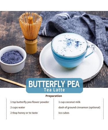 Organic Butterfly Pea Flower Powder 5.3oz (150g) - 100% Pure for Tea, Smoothies, Ice Cream & Food - Buy Online on GoSupps.com