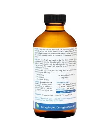 Earth s Care Avocado Oil - Nourishing Hair & Skin Treatment with Vitamin E | 8 FL OZ Glass Bottle - Buy Online on GoSupps.com