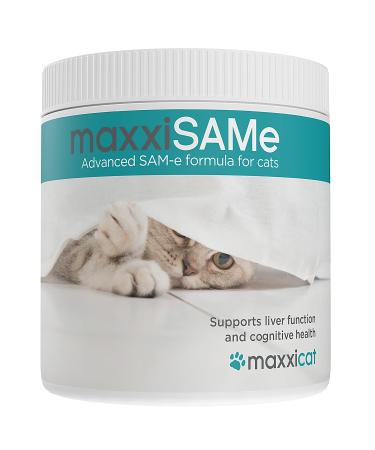 maxxipaws maxxiSAMe Advanced SAM-e Liver and Cognitive Supplement for Cats Given with Food Powder 90 g 90 count (Pack of 1)
