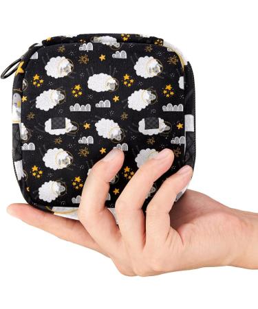 Sheep Stars Pattern Sanitary Napkin Storage Bag - Portable Period Kit Pouch for Menstrual Cup & Sanitary Pads - Color 6 - Buy Online on GoSupps.com