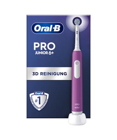 Oral-B Pro junior electric toothbrush/electric toothbrush for children from 6 years pressure sensor 3 cleaning modes including sensitive to dental care soft bristles & timers designed by brown purple purple - Buy Online on GoSupps.com