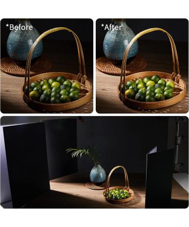 BEIYANG 4 in 1 Cardboard Light Reflector Set - 12x8 in White Black Silver Gold Matte Foil Absorb Thick Reflective Cardboard - Buy Online on GoSupps.com