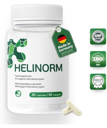 Helinorm Metabiotics with Pylopass | Vegan Supplements for Helicobacter Pylori & Gastritis Relief | 30 Capsules Made in Germany - Buy Online on GoSupps.com