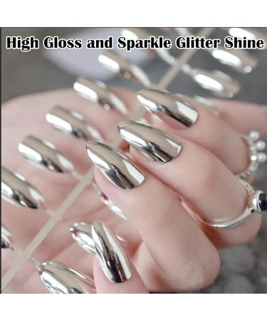 Metal Nail Polish 18ml Mirror Nail Varnish Quick Drying Metallic Effect Nail Art Polish Plating Metallic Nail Polish No UV Needed Magic Mirror Gel Nail Polish For Chrome Nail Art (12-Silver) - Buy Online on GoSupps.com