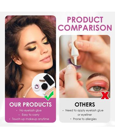 Reusable Self-adhesive Waterproof False Eyelashes - Natural & Easy to Wear (2 Pairs) - Buy Online on GoSupps.com