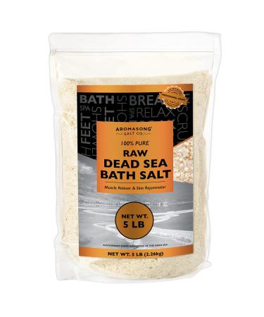 5 lbs Raw Dead Sea Salt - Contains All Dead sea Minerals Including Dead sea Mud - Fine Medium Grain Bath Salt Large resealable Bulk Pack Unscented 5 Pound (Pack of 1)