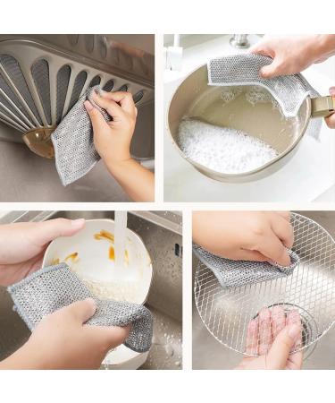 qazaa 2024 New Multi-Purpose Steel Wire Dishcloth Metal Wire Dishcloth for Scrubbing and Cleaning 10PCS - Buy Online on GoSupps.com