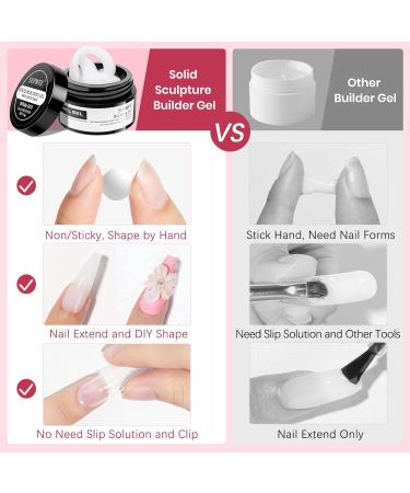  SUPWEE 3D Nail Art Gel White Pink Non Stick Solid Builder Gel for Hand Sculptures Multi-Function Nail Art DIY Salon 14g - Buy Online on GoSupps.com