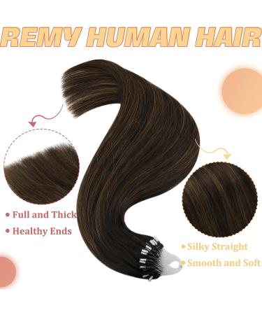 Youngsee Brown Ombre Microring Extensions - 45cm Real Hair 50g Micro Loop 1g/s #2/2/6 - Buy Online on GoSupps.com