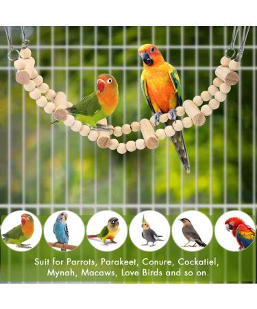 Vegena Bird Toys Set of 8 - Colorful Wooden Ladder Toys & Landing Pads for Budgies Parrots Finches & More - Premium Cage Accessories - Buy Online on GoSupps.com